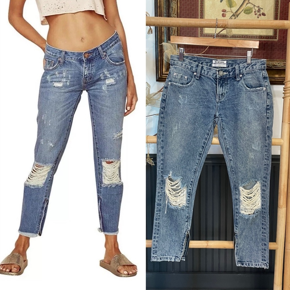 One X One Teaspoon Free Bird Pacifica Denim Ankle Distressed Jeans - Sz 27 💛🎀